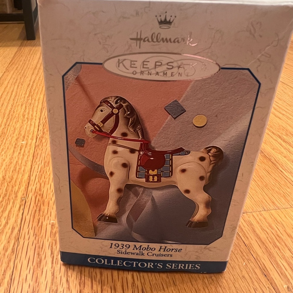 Hallmark Keepsake Mobo Horse Ornament with Red and Brown Accents